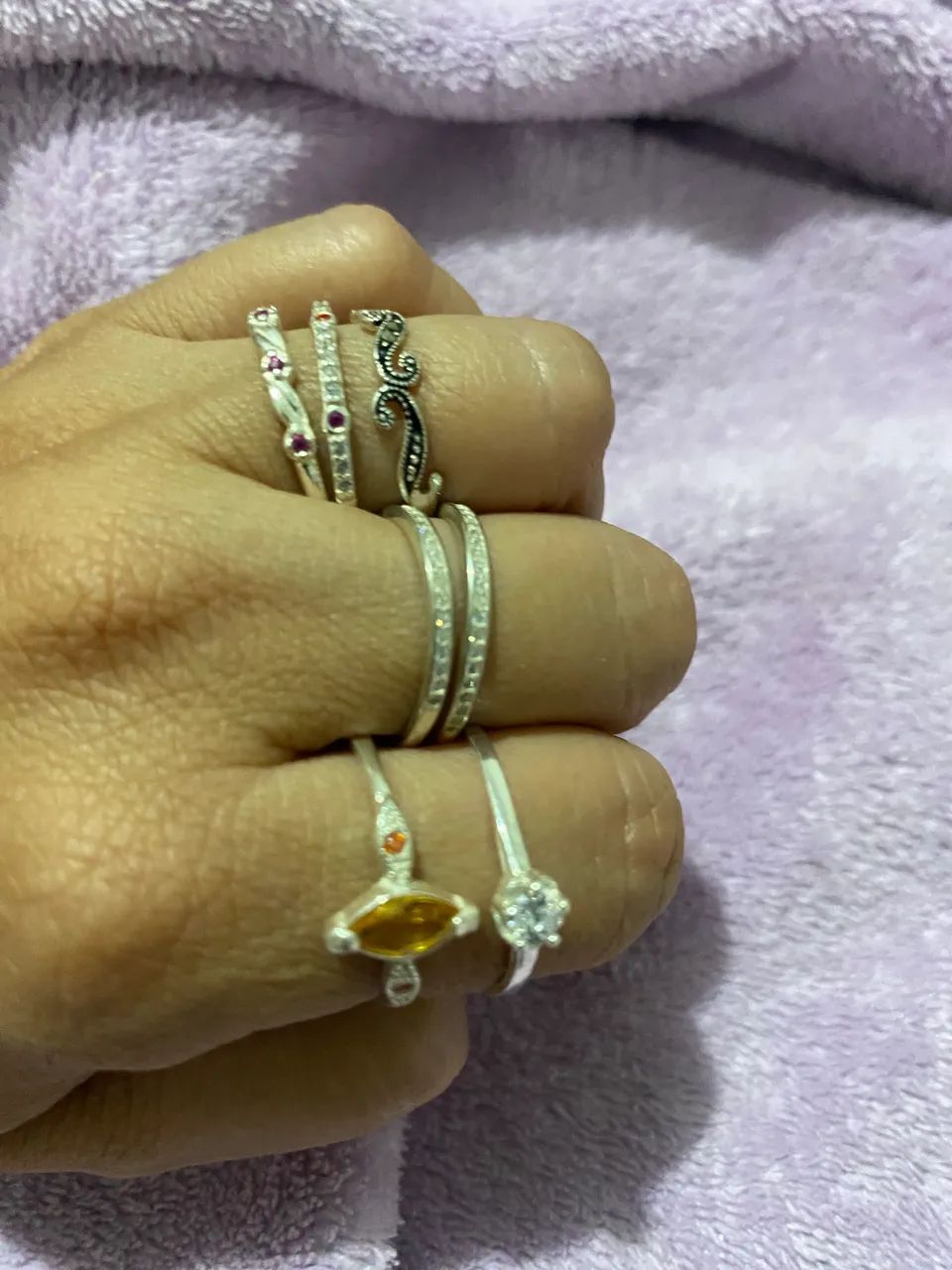 Kit de anéis em prata 925 novas