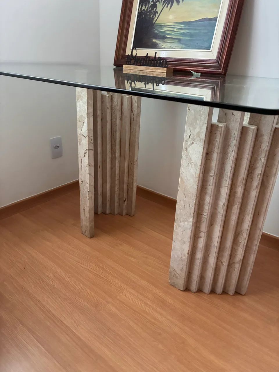 Mesa vidro com base de mármore  - Foto 5