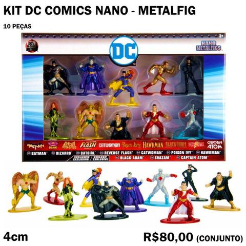 Kit DC Comics Nano Metalfigs - 10 Peças