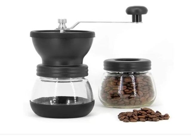 Moedor De Café Manual com ajuste de moagem Inox Cerâmica e pote de Vidro - Foto 2