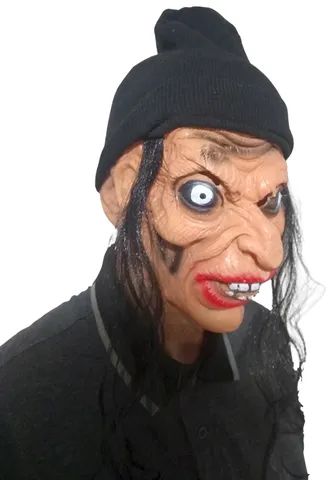 Máscara de Vinil p/ Carnaval, Halloween - Velha, Bruxa com gorro - Nova, sem qualquer uso! - Foto 4