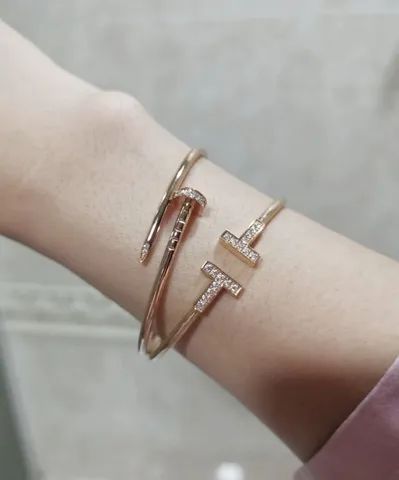 Bracelete prego aço inoxidável rose - Foto 6