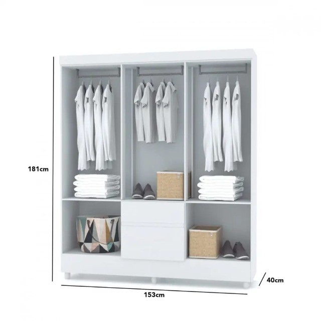 Guarda Roupas Ideal 6 portas 2 Gavetas - Mega Oferta - Novo - Foto 2