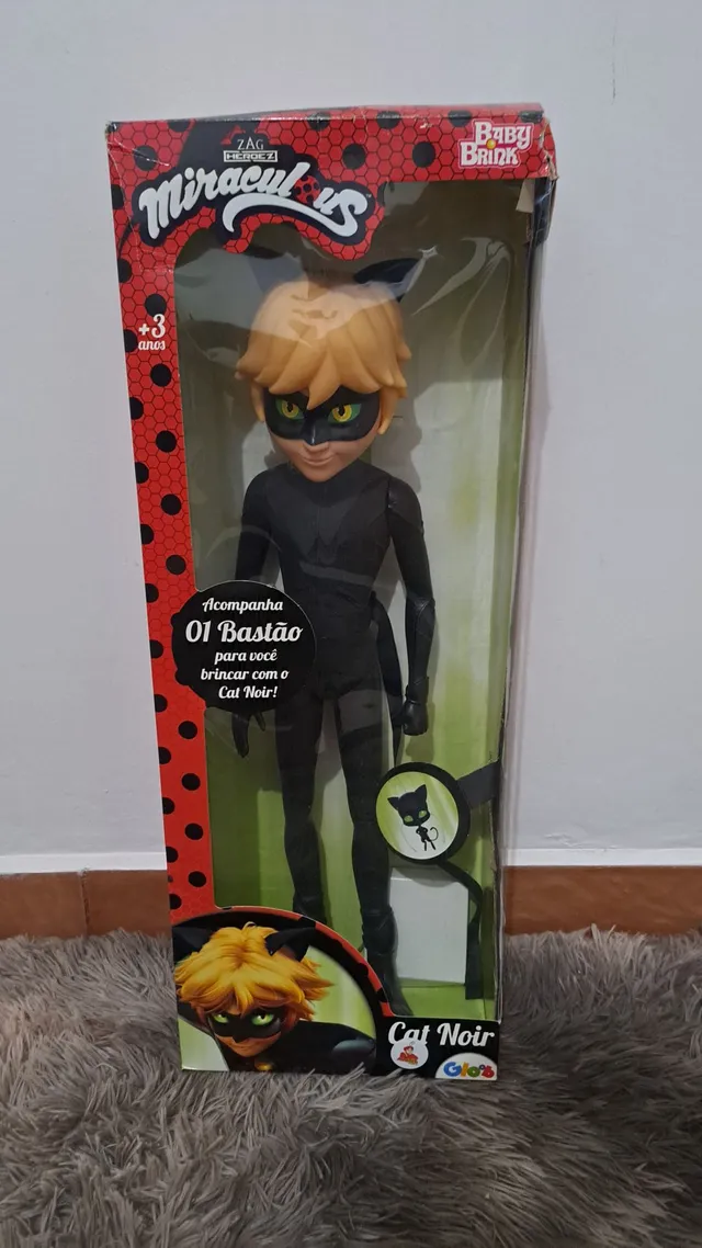 Boneco Miraculous - As Aventuras de Ladybug - Cat Noir - 55 cm - Baby Brink