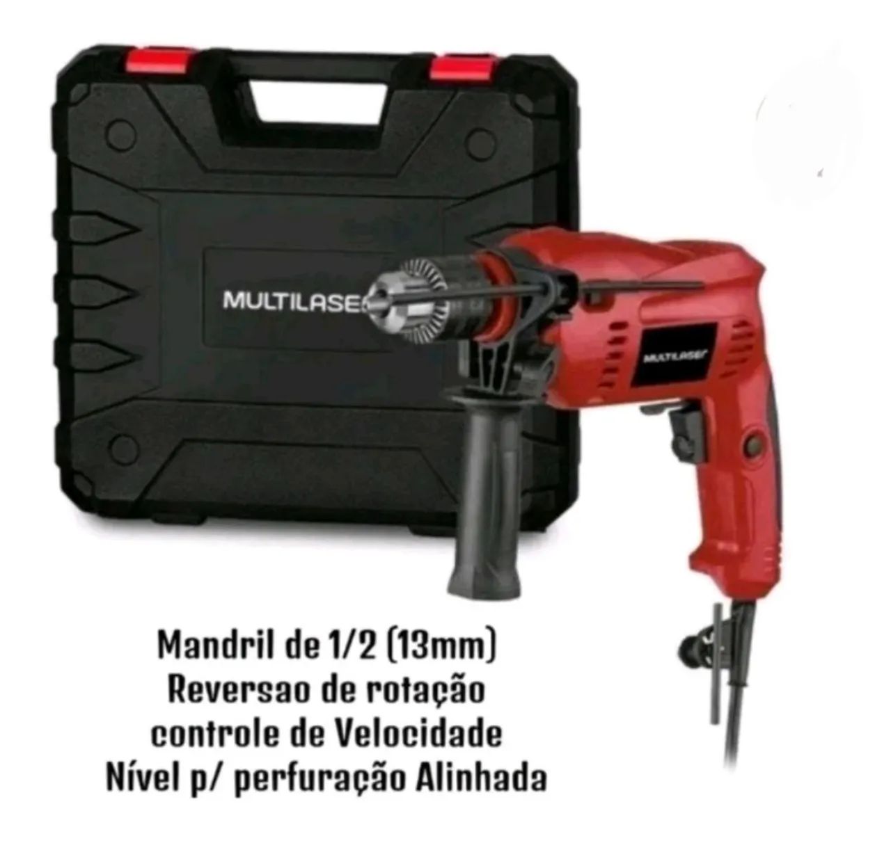 Furadeira de impacto 1/2" 13mm  e Parafusadeura c/ Maleta e acessórios 650w-220v - Foto 4