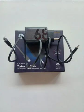 Motorola Turbo Power 68W - Rápido Com Cabo Usb-C/USB-C Bivolt Preto