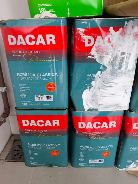 Tinta Acrílica Clássica Dacarr Premium 18L - Fosco Branco - Foto 2