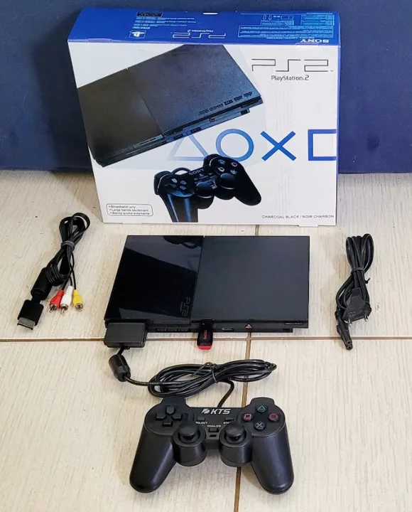 Vendo Playstation 2 Slim Completo na Caixa com 1 Controle, Cabos e Mais de 7,000 mil Jogos