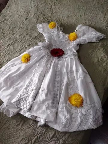 Vestido Infantil Princesa ou Noiva Festa Junina - Foto 3