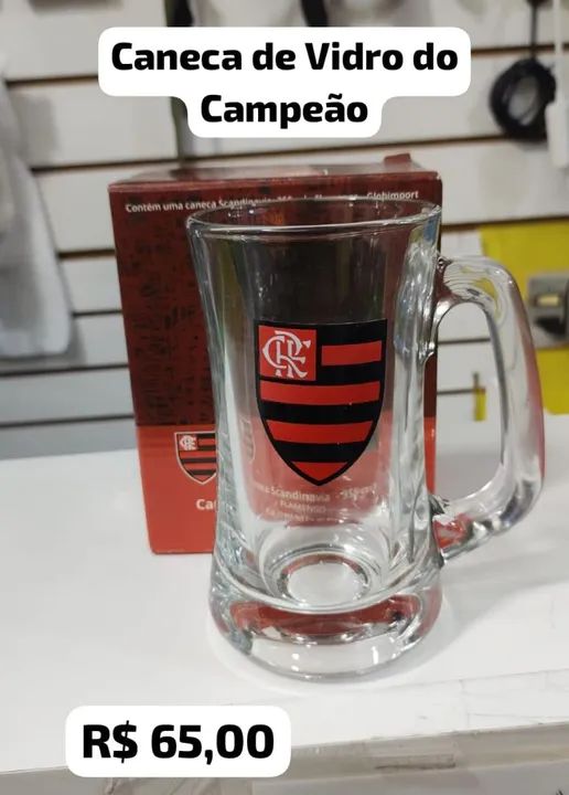 Caneca de Vidro do flamengo nova