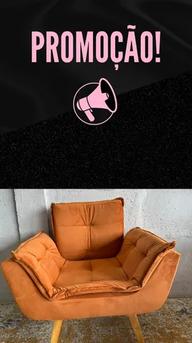 Linda Poltrona cor terra cobre em promoção com acabamento em pillow e veludo