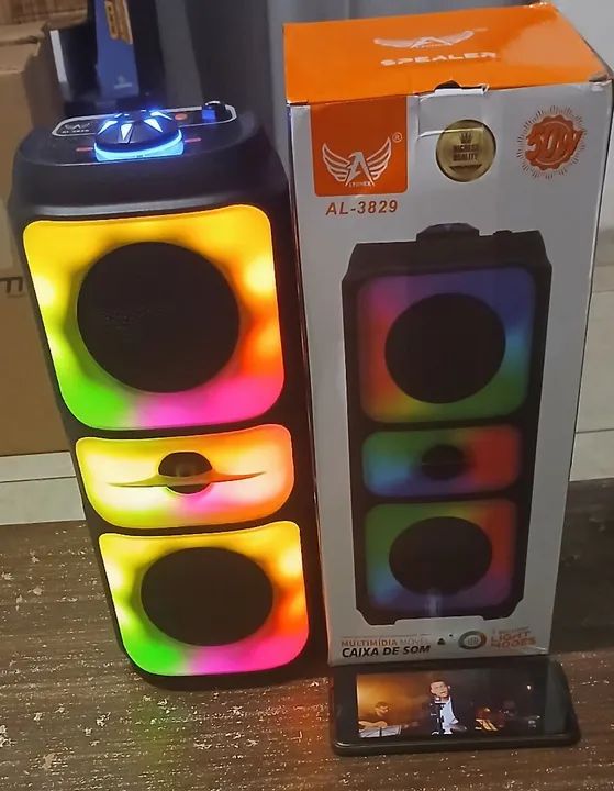 Caixa de Som Bluetooth 30W com LED - Multilaser AL-3829 - Foto 4