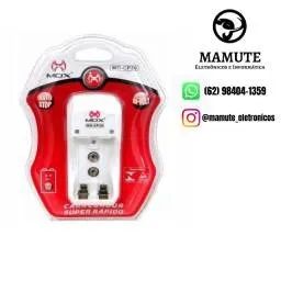 Mini Carregador Mox Multiplo Mo-cp30 Pilha Aa Aaa Bateria 9v