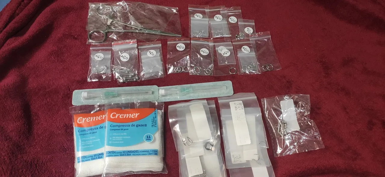 Kit de argolas para piercing - Aço cirúrgico