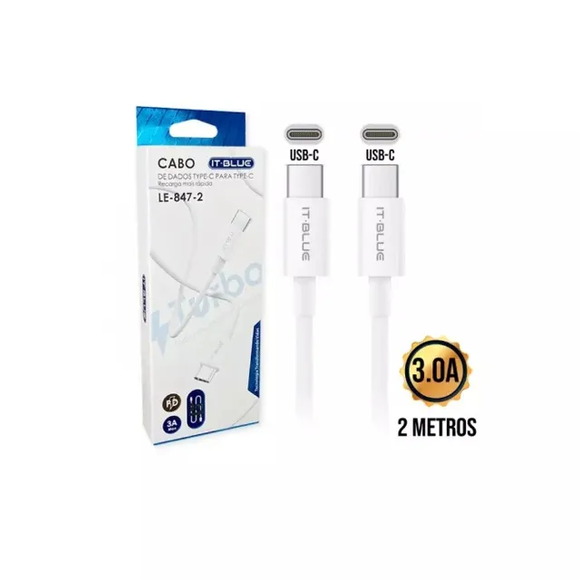 Cabo Usb Tipo C x Tipo C 3A Itblue 2M LE847-2 - Loja Natan Abreu