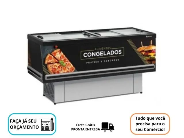 Ilha de Congelados Preta Adesivada Nova 110/220v