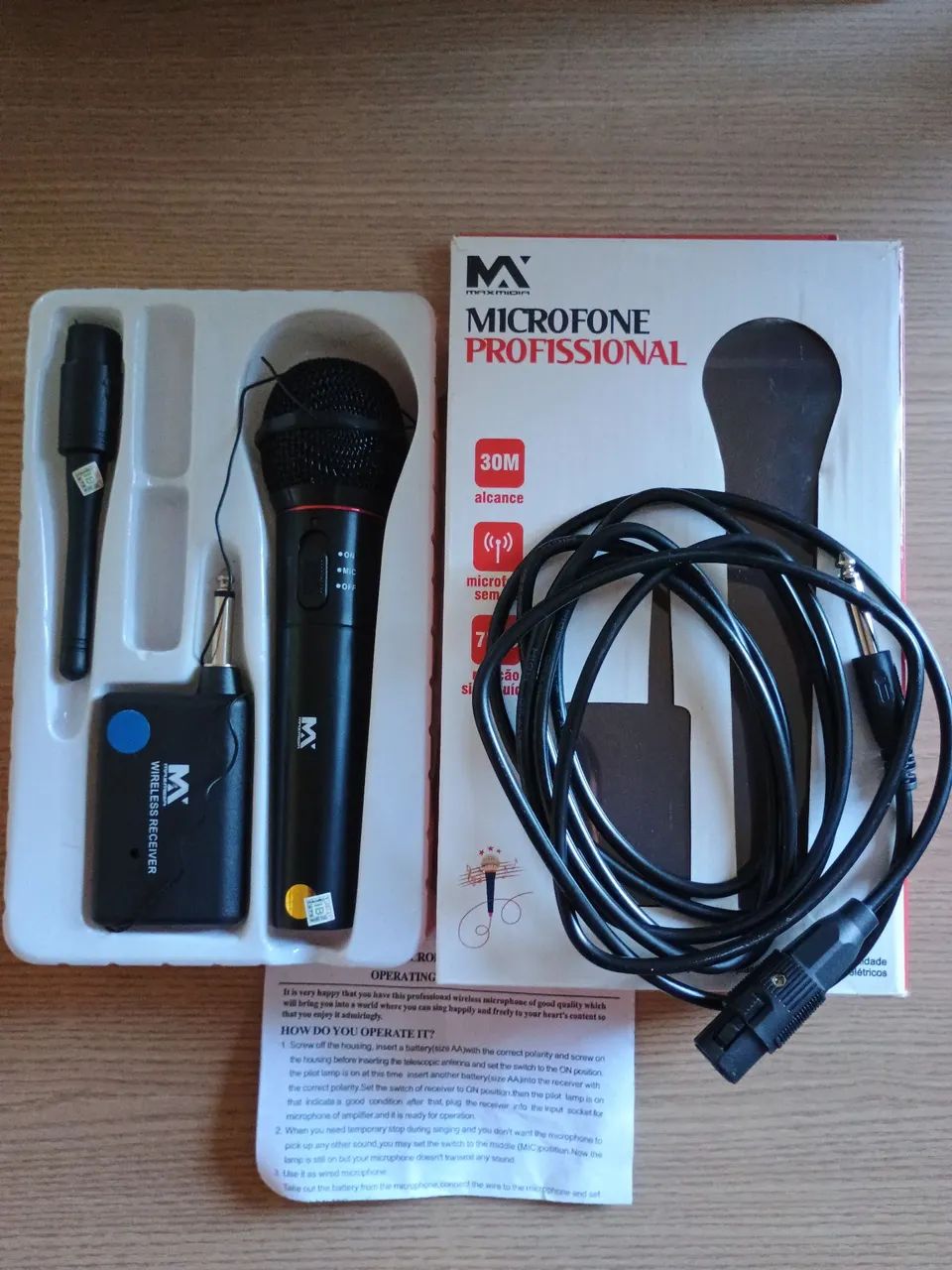 2 Microfones sem e com fio - Foto 2