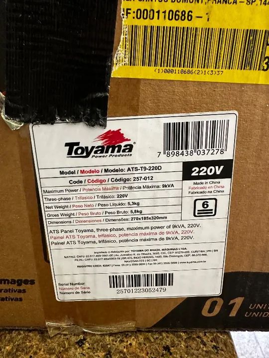 NOVO! Caixa ATS + Gerador  Toyama modelo TDG8500SLE3DXP  - Foto 5