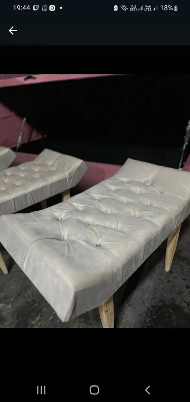 Conjunto de Sofás 2 lugares azul e branco - Foto 5