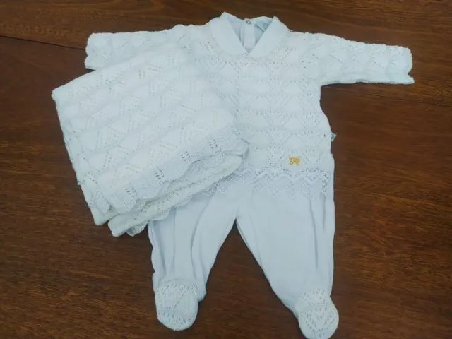 Saída De Maternidade - Macacão Infantil Branco + Manta
