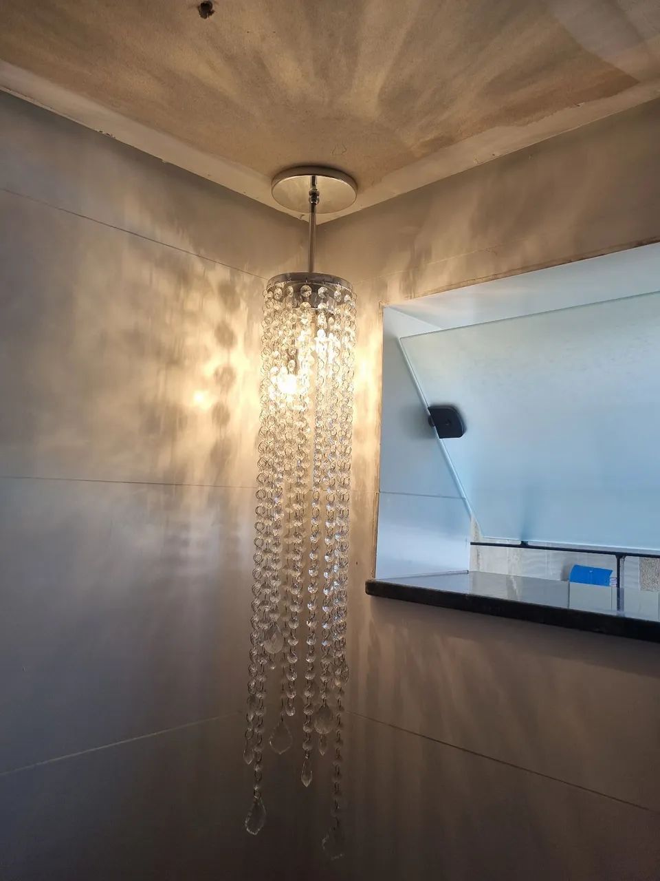 Luminaria cascata em cristal
