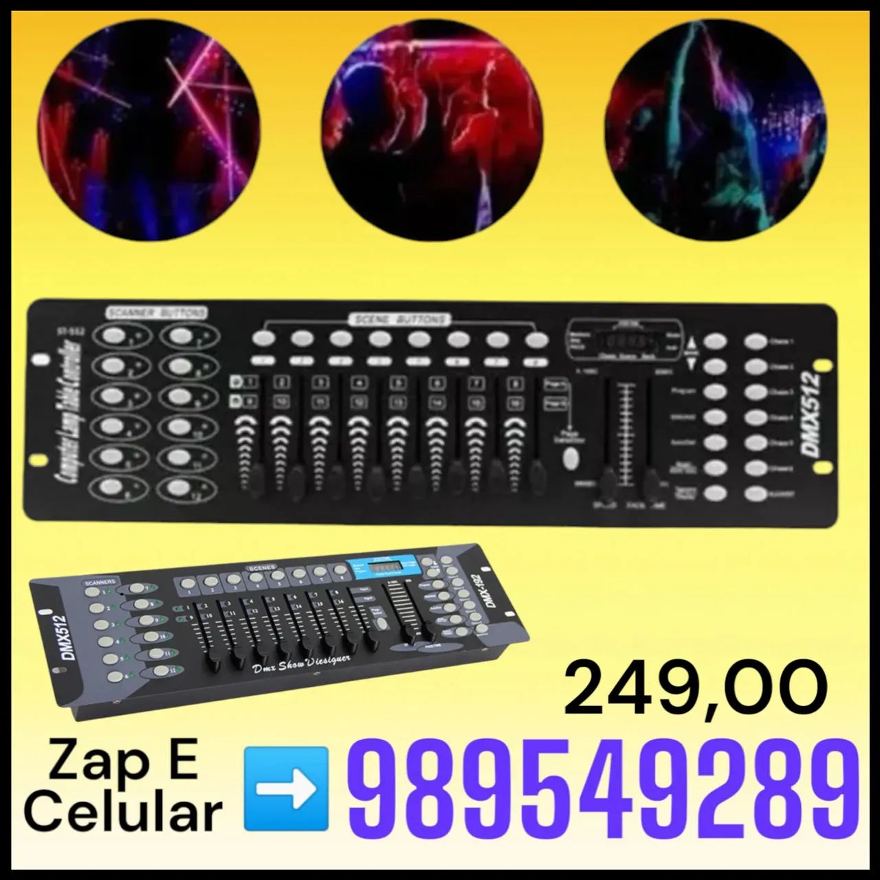 Mesa controladora de iluminação profissional DMX512