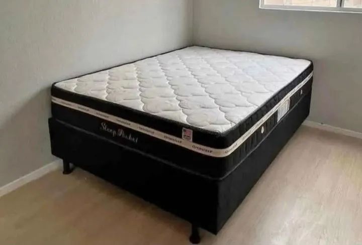 Cama solteirao box e colchão 