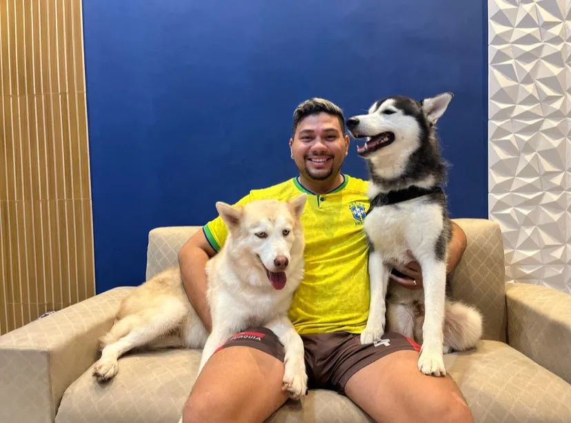 Filhote Husky Siberiano com Olhos Azuis - Foto 5