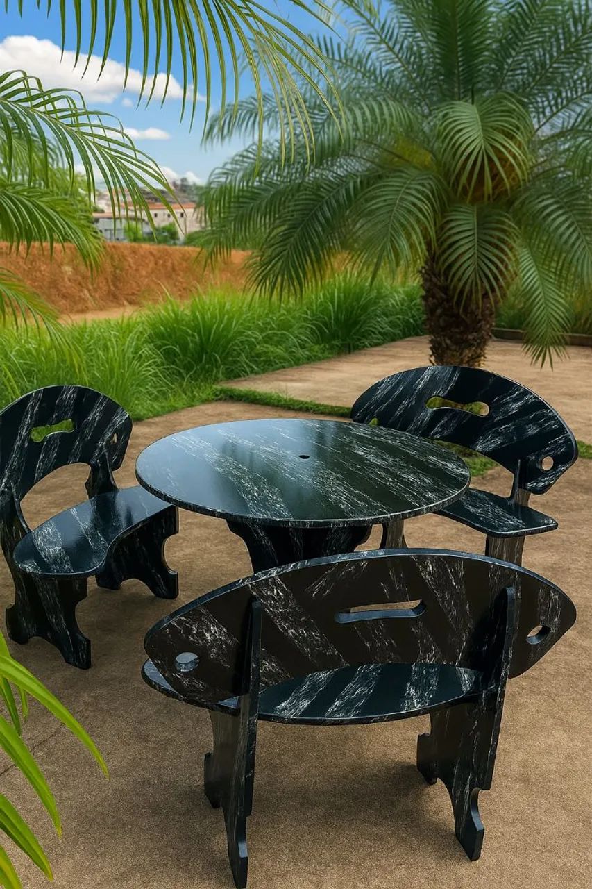 Mesa pedra de ardósia pintada  - Foto 2