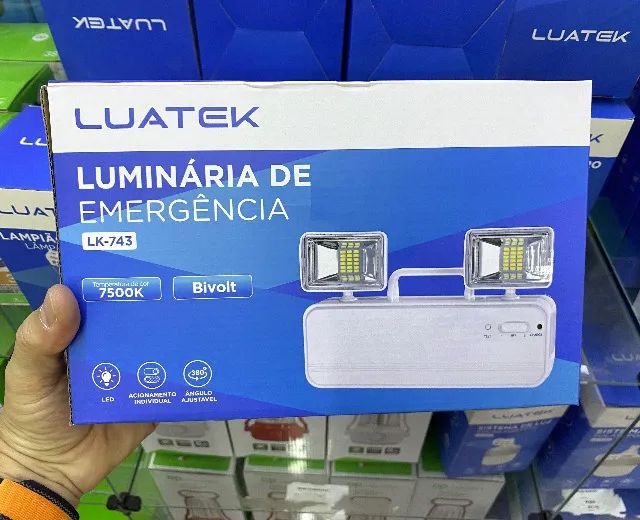 Lâmpada de Emergência 1200lm 7500k 8w Bivolt Luatek - Foto 3
