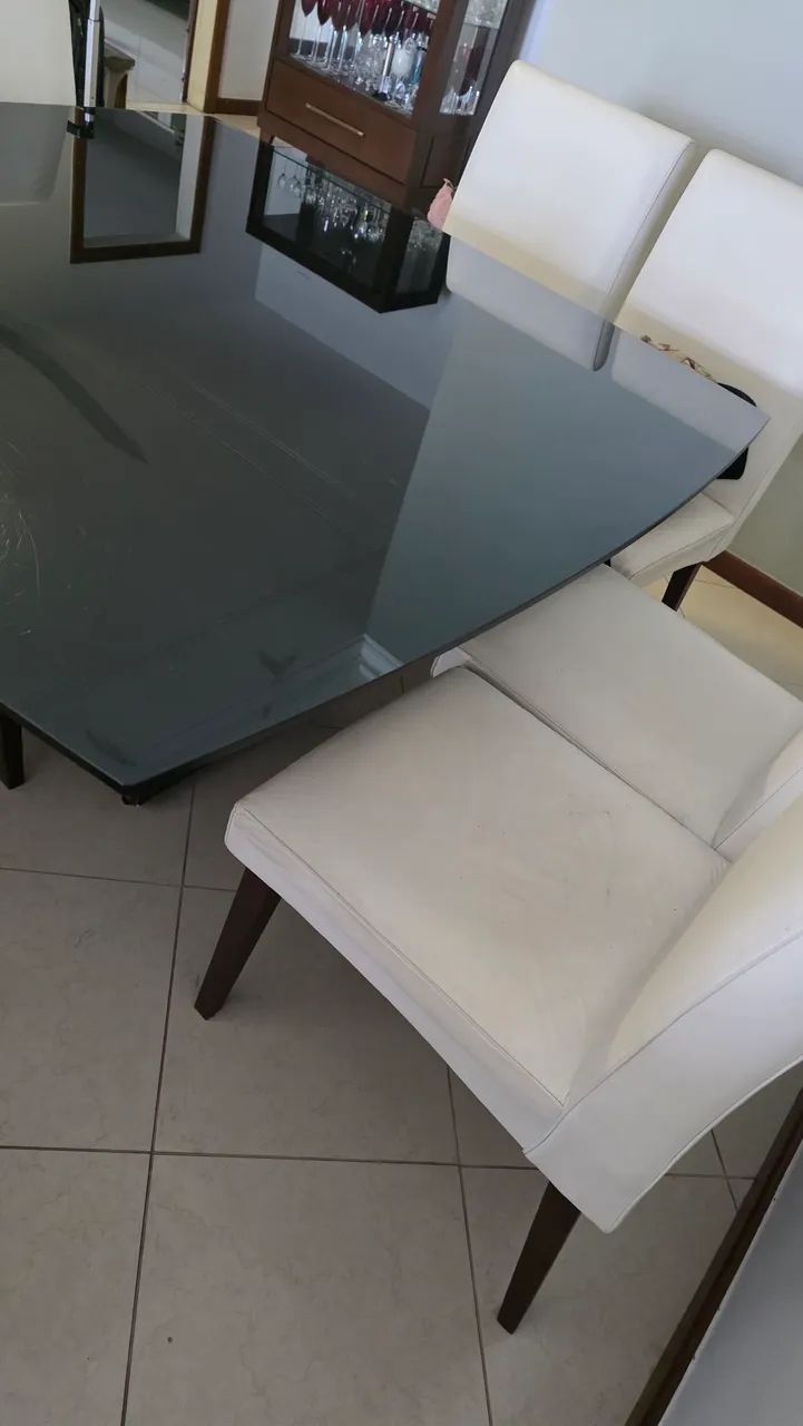 Mesa de Jantar de Vidro com 8 Cadeiras - Foto 4