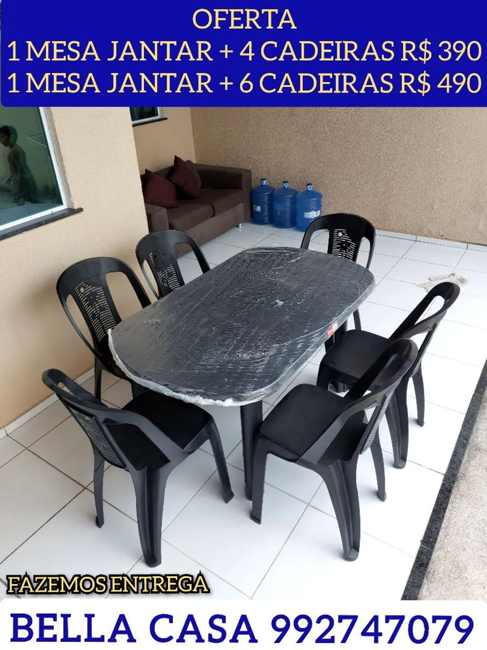NOVO MESA DE JANTAR COM 6 CADEIRAS XH AS ENTREGA XC HOJE