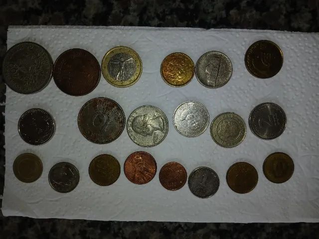 20 moedas antigas internacionais 