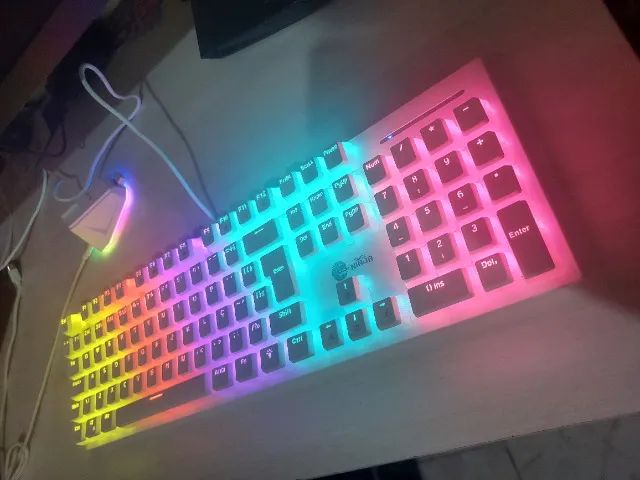 Teclado Mecânico Gamer Ninja Leap Pudim, Switch Blue, Rainbow