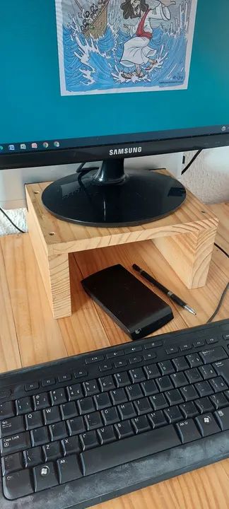 Monitor Samsung 20 polegadas / Base elevada com encaixe para note / Capa - Foto 3