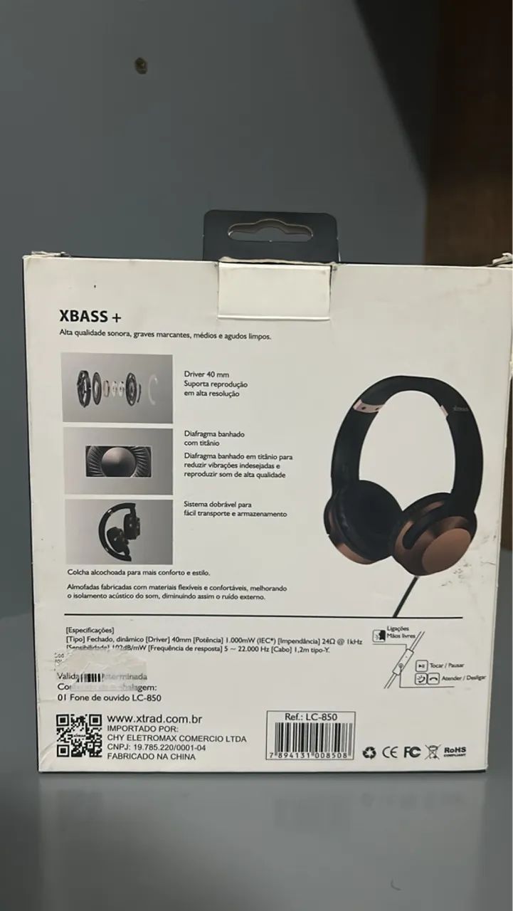 Fone de Ouvido com Fio - Novo