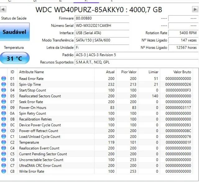 HD WD 4TB Surveillance - Semi Novo - Foto 2