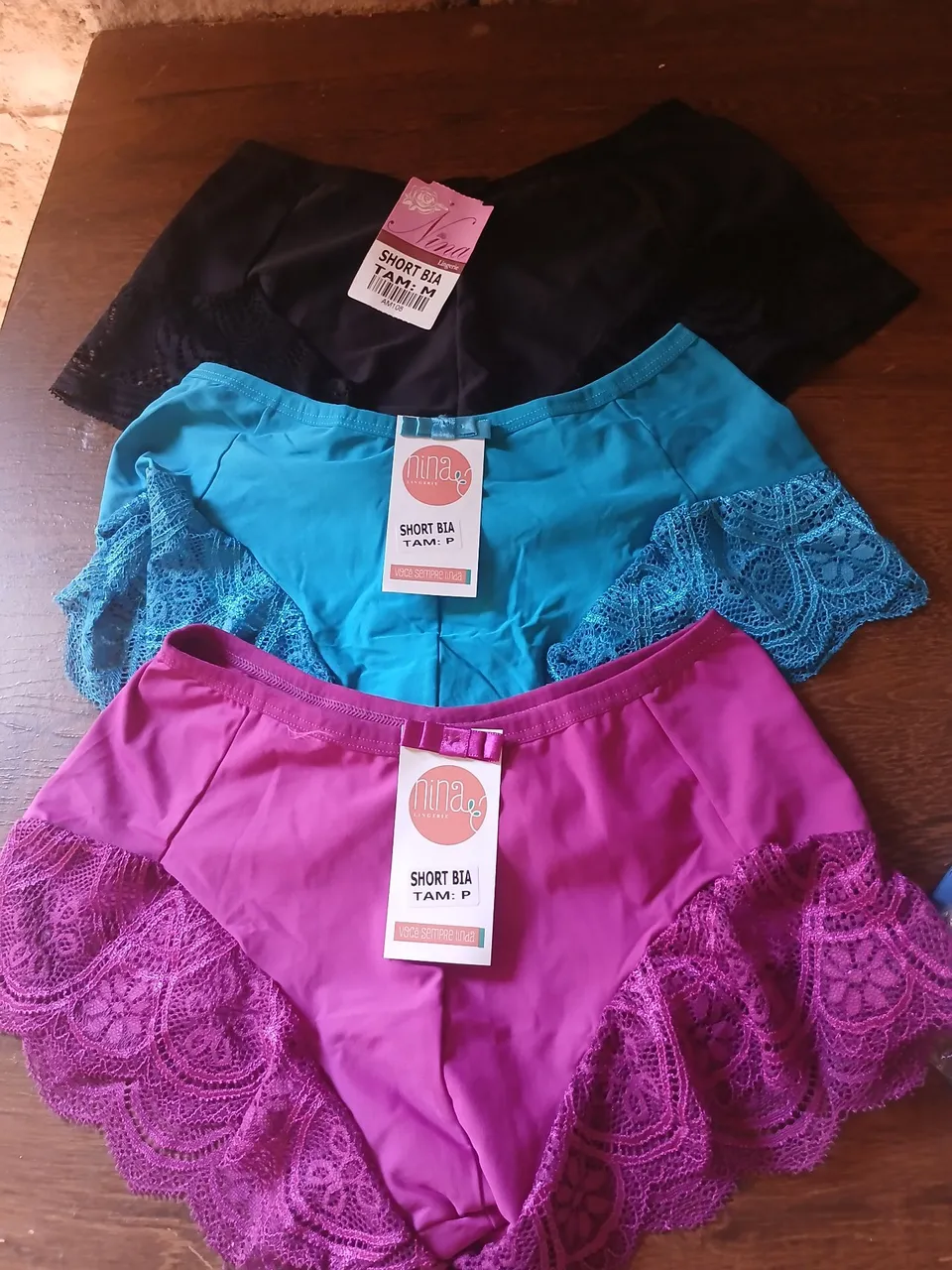 Kit 3 Shorts Bia de Roupas Íntimas Femininos