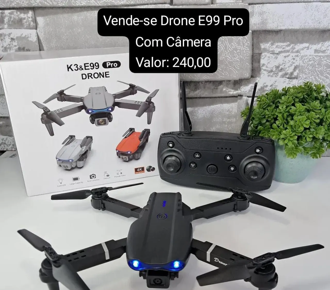 Drone E99 Pro com Câmera 4K - Novo
