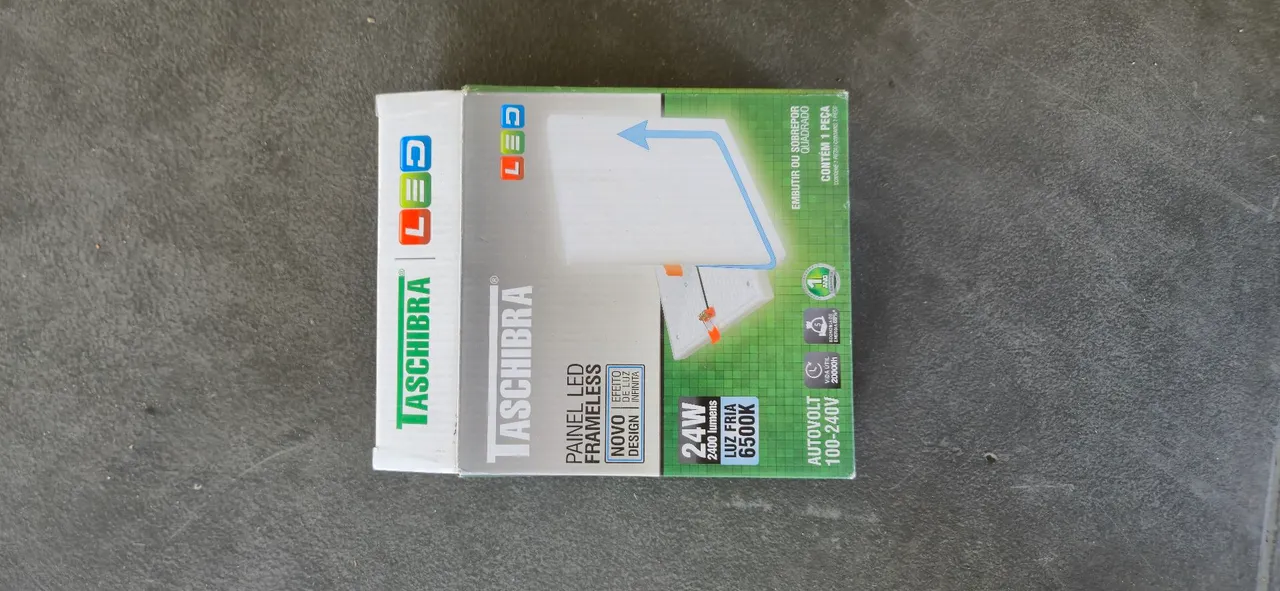 Painel LED Frameless 24W - 6500K - TASCHIBRA