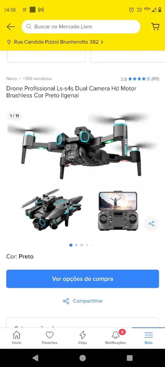 Drone Profissional Ls-s4s Dual Camera Hd Motor Brushless