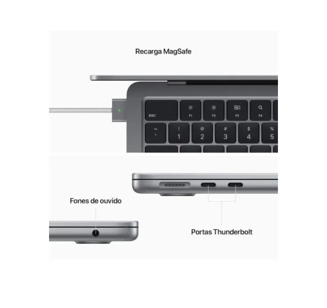 MacBook Air M2 Chip M2 Tela 13.6? polegadas 8C CPU / 8 C GPU 16GB ram 256GB SSD - Foto 3