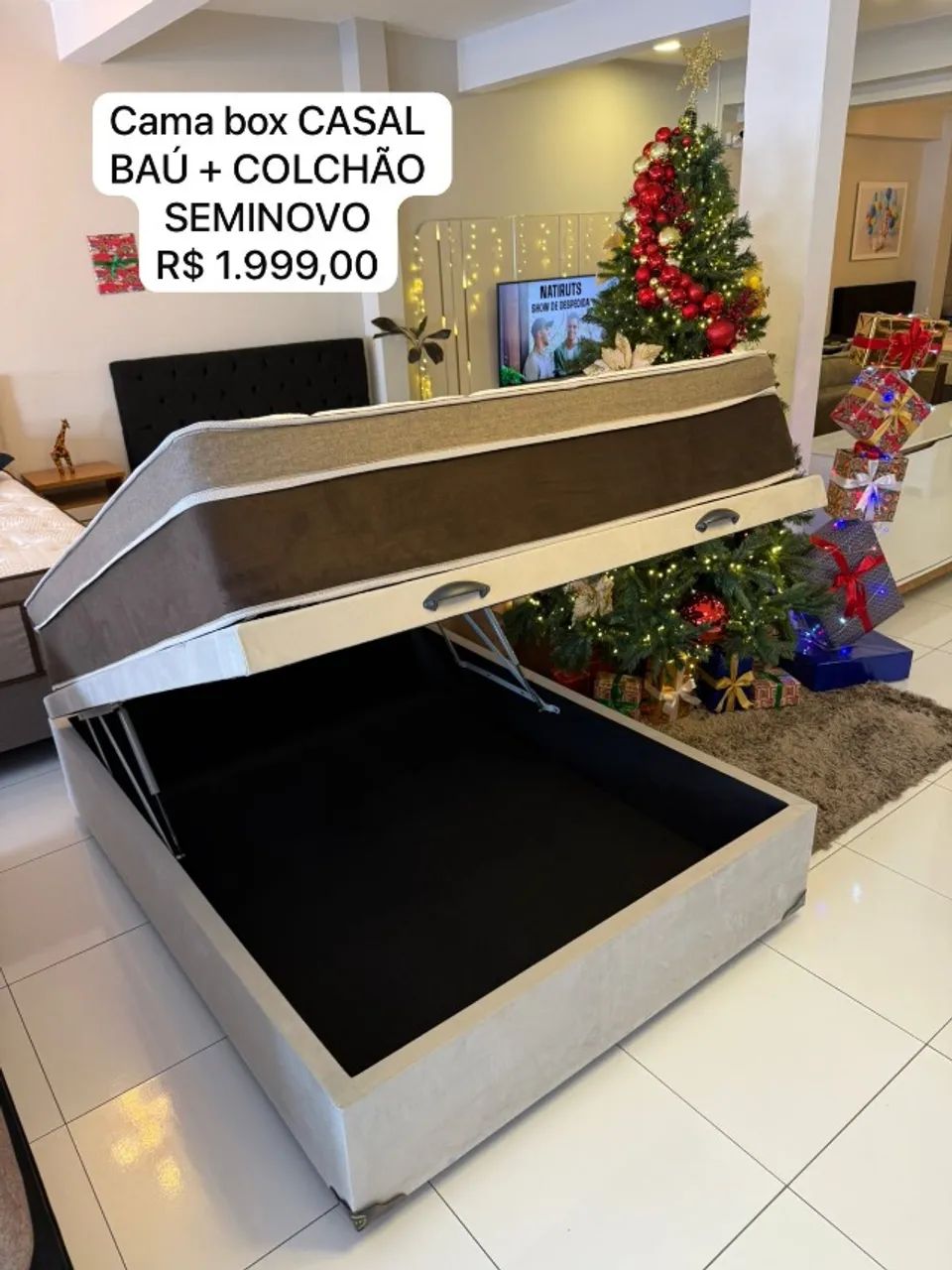 Cama box Casal BAÚ NOVA - Entrego! 