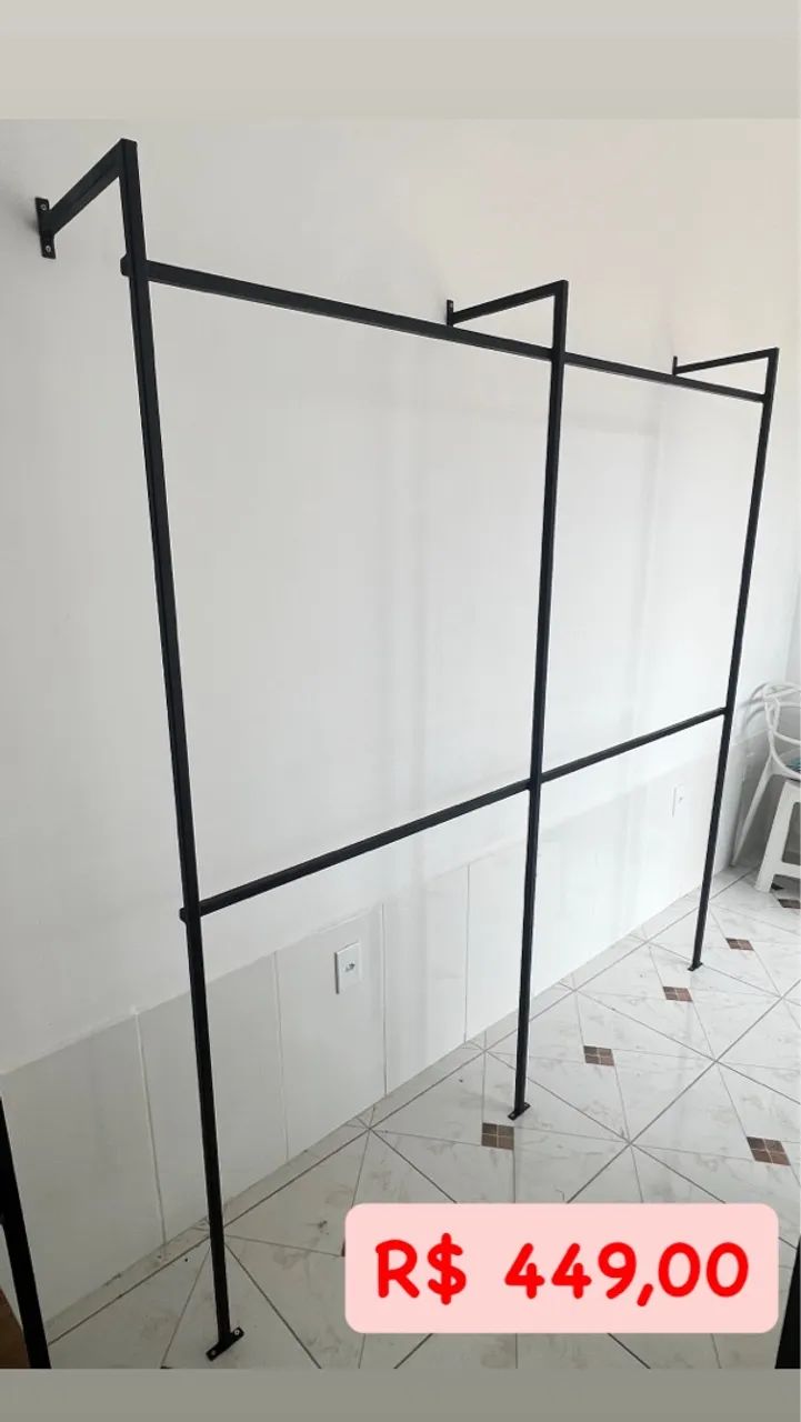 Arara de Metalon Preto Fosco