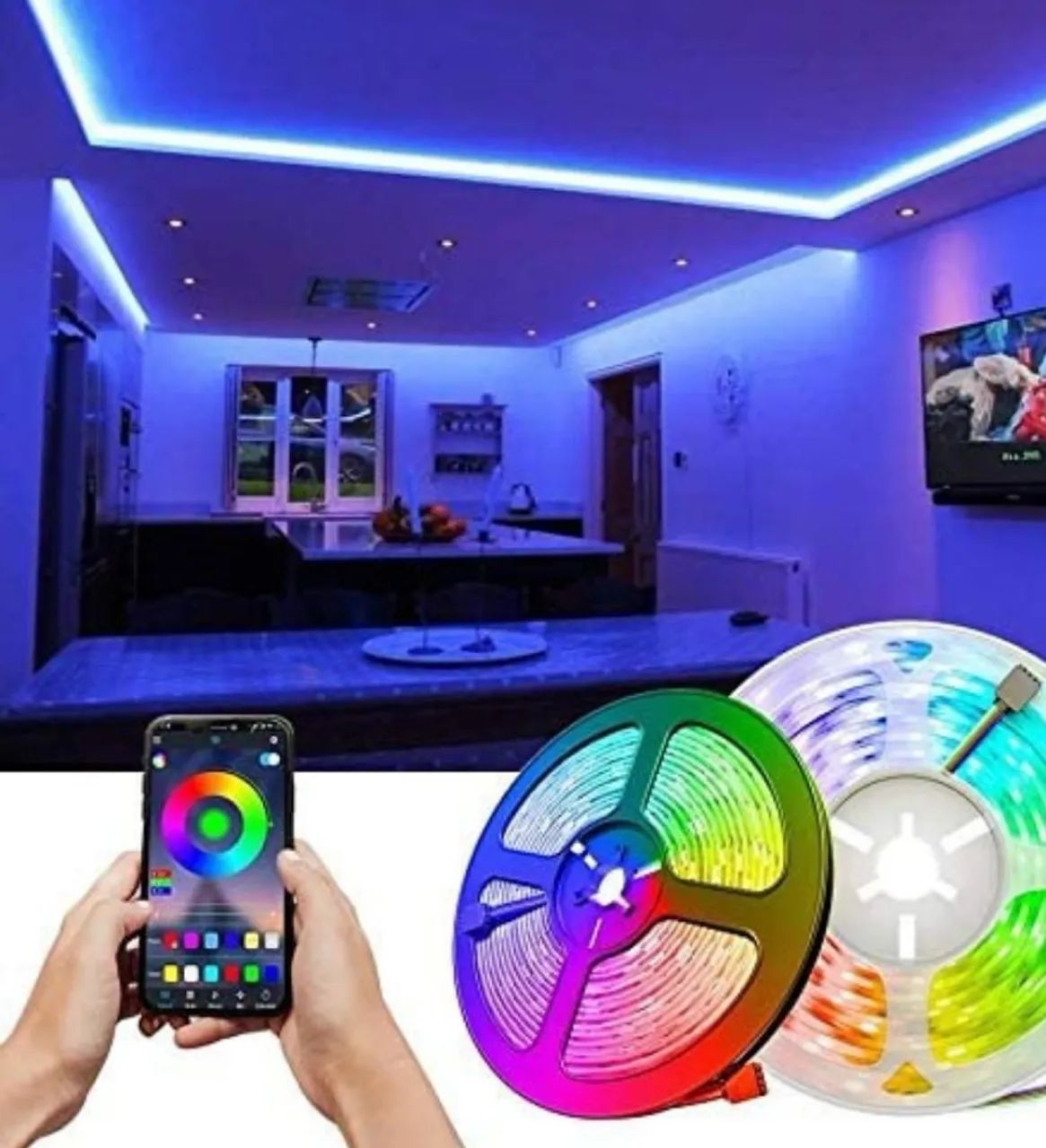 Fita de LED RGB 5m App Celular 