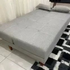 Sofá Cama Madrid 2 Lugares com Encosto Reclinável 180cm Tecido Linho Luxury - Foto 2