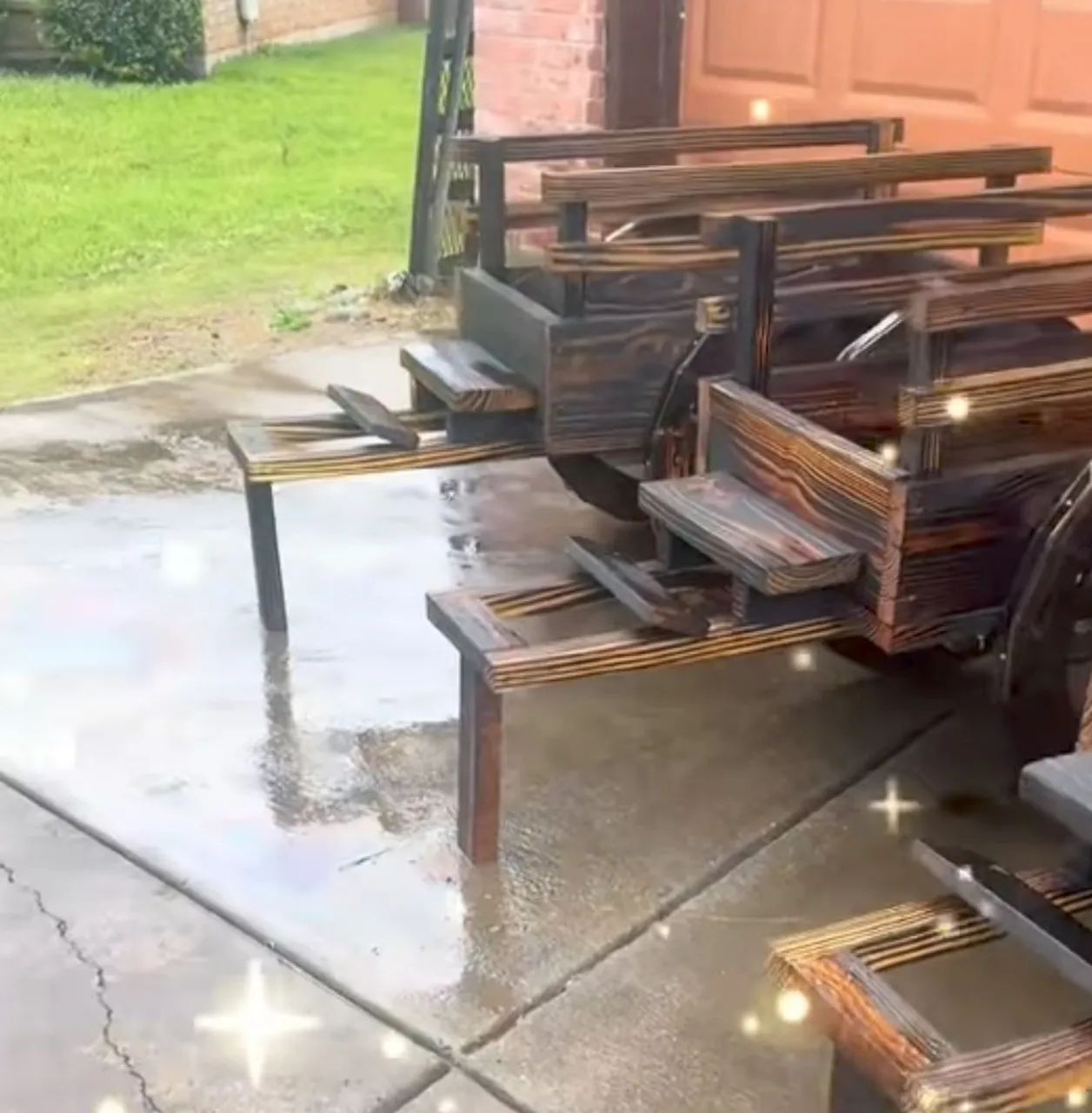 Carrinho de madeira para jardim - Foto 3