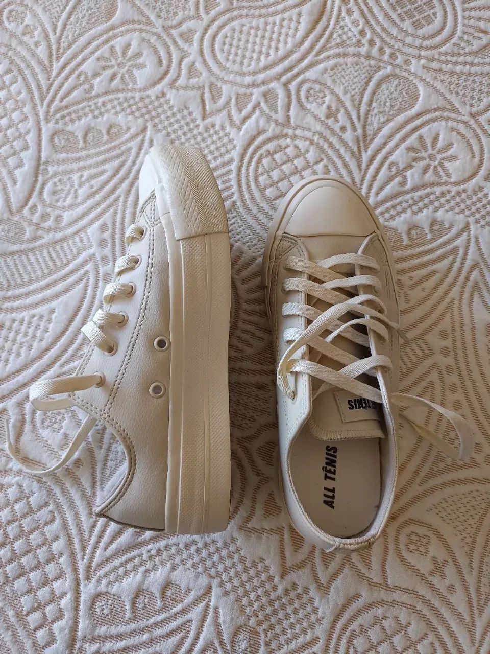 Tênis feminino casual off-whit  - Foto 2