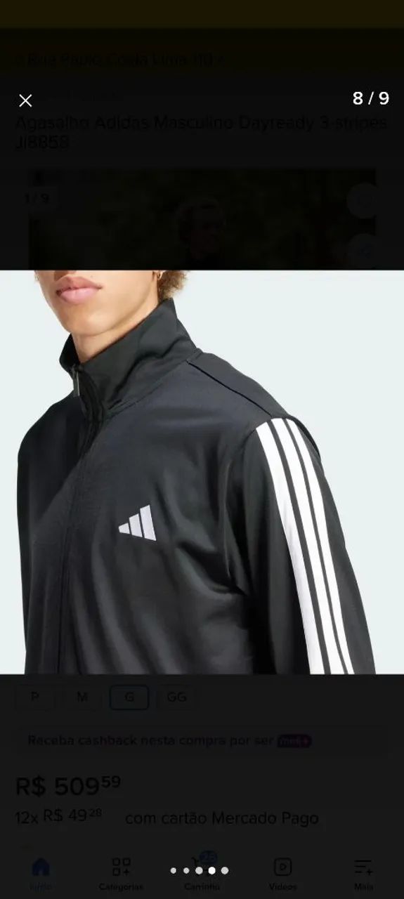Agasalho Adidas Infantil tamanho M - Foto 5