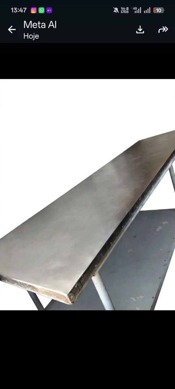 Mesa inox reforçada 